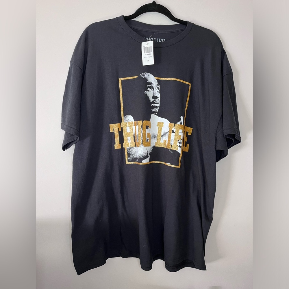 TUPAC Thug Life Oversized 100% Cotton Music Rap Band Tee Unisex T-Shirt 3XL NWT